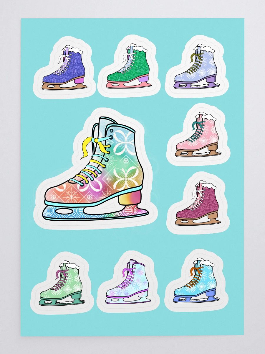 Colorful Ice Skates Sticker Sheet product image (3)