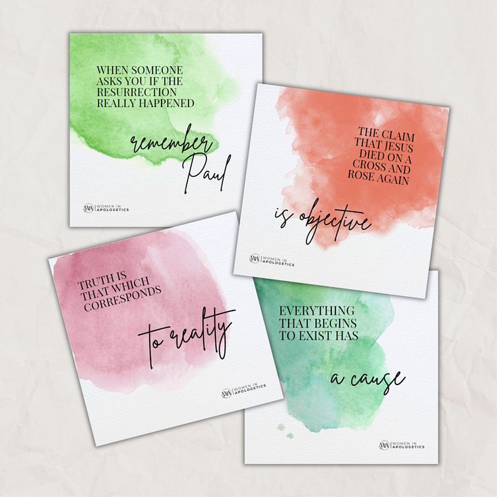 Four Apologetics Display Cards with Handmade WIA Wood Holder product image (2)