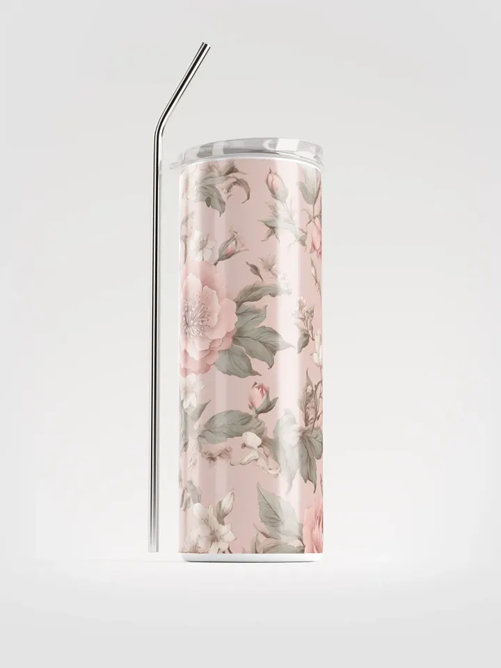 Charming Vintage Pink Coquette Tumbler: Sustainable Stainless Steel with Straw product image (1)