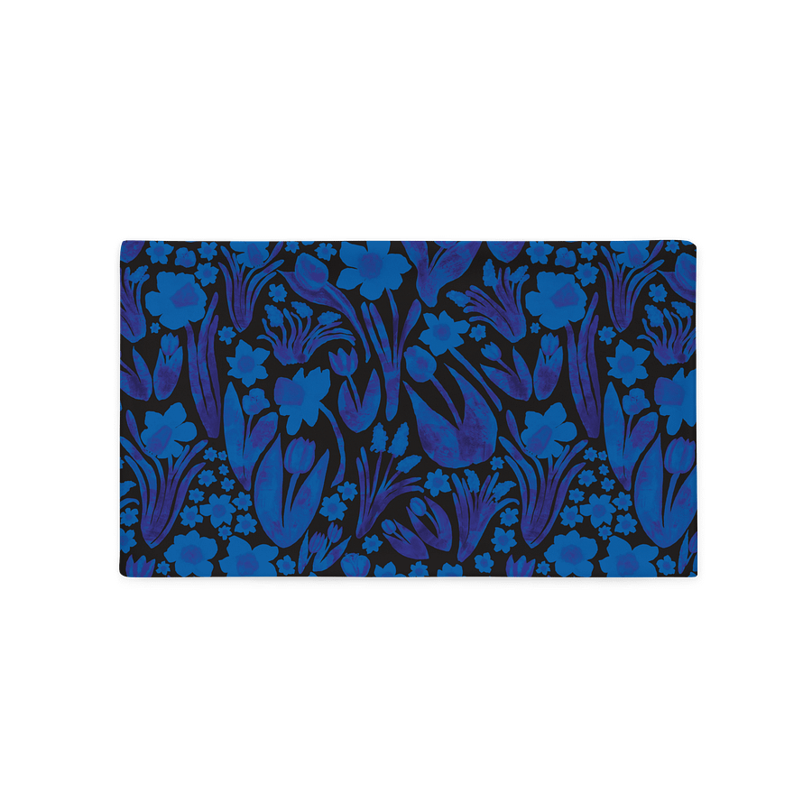 Spring Garden Pillowcase | Royal Blue on Black | Bold Florals, Beachy Charm & Coastal Elegance | Monique Faella Designs™ product image (5)