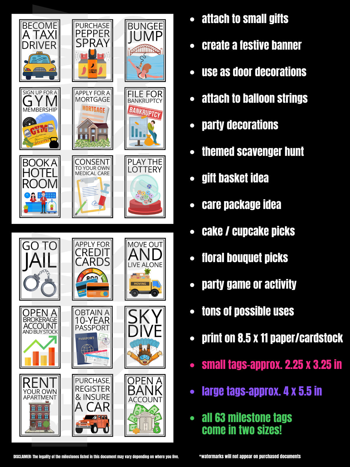18th Birthday Gift Tags Things You Can Do When You're 18 product image (5)