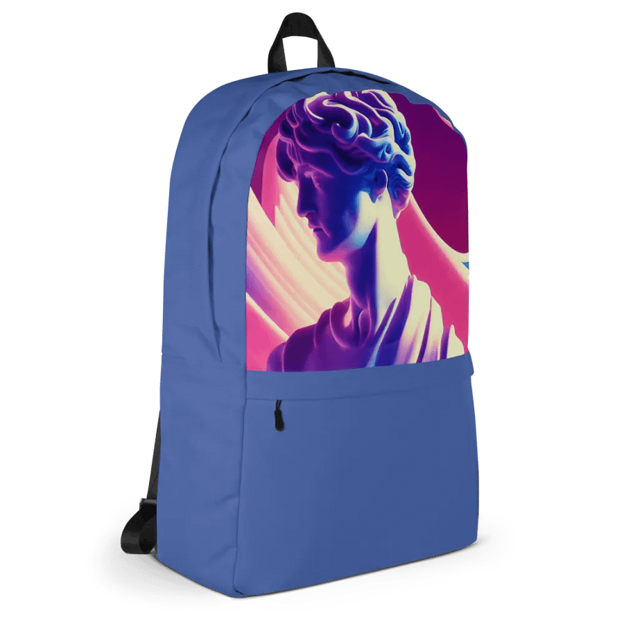 Greek God retrowave City Pop Dark Blue Backpack product image (11)