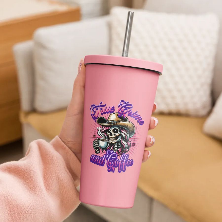 True Crime Skeleton & Coffee Insulated Tumbler product image (6)