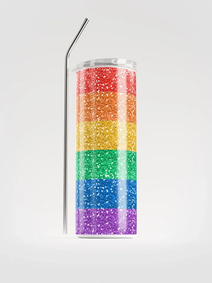 🌈 Sparkling Rainbow Glitter Stainless Steel Tumbler with Reusable Straw | Eco-Friendly 20oz Cup for Vibrant Beverages product image (1)