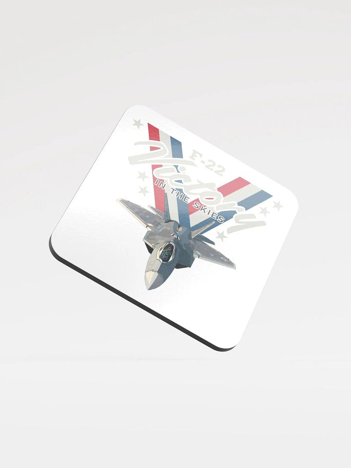 Victory in the Skies F-22 Raptor Glossy Cork Coaster product image (1)