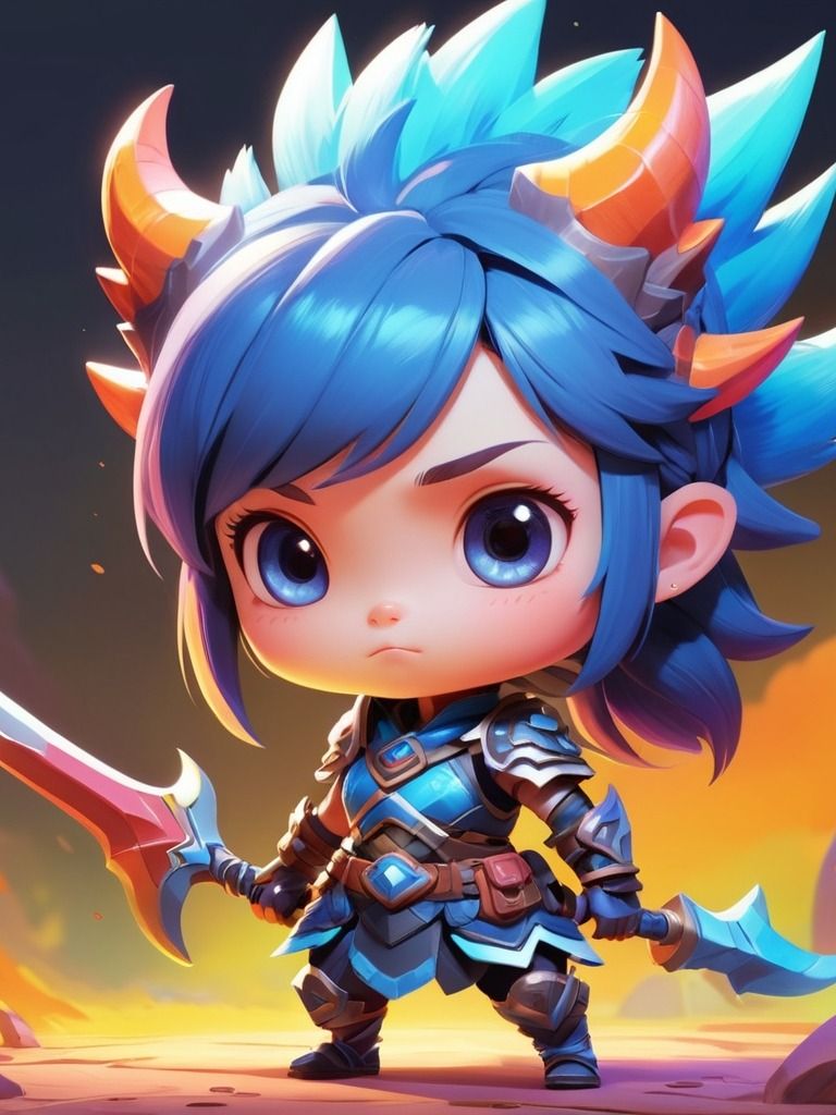 Chibi Monster Warrior Set A - Pin Button Collection product image (3)