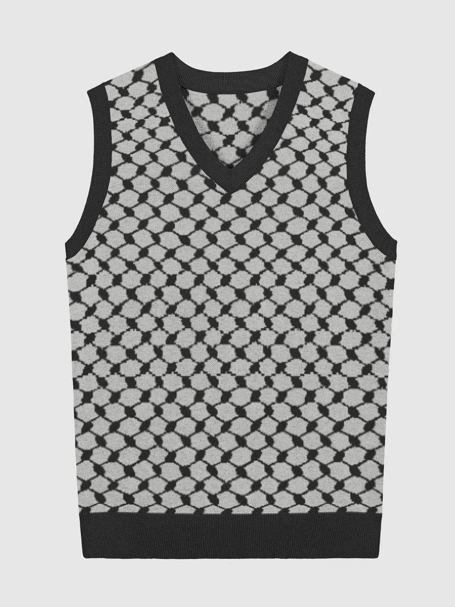 Keffiyeh Pullover Sweater Vest Grey and Black product image (1)