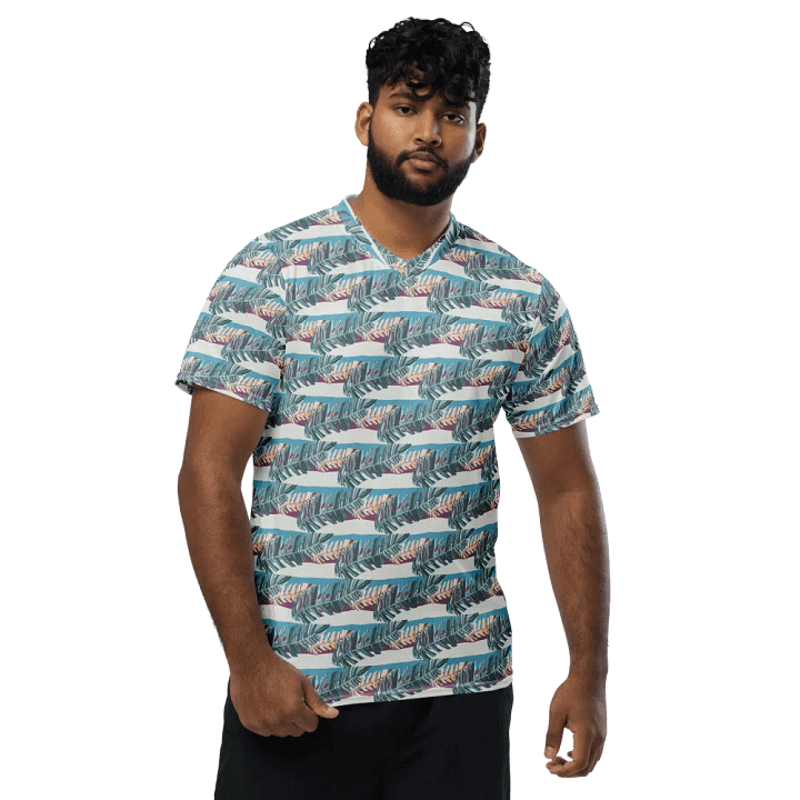 Tropical Stripes | Recycled Unisex Sports Jersey product image (1)