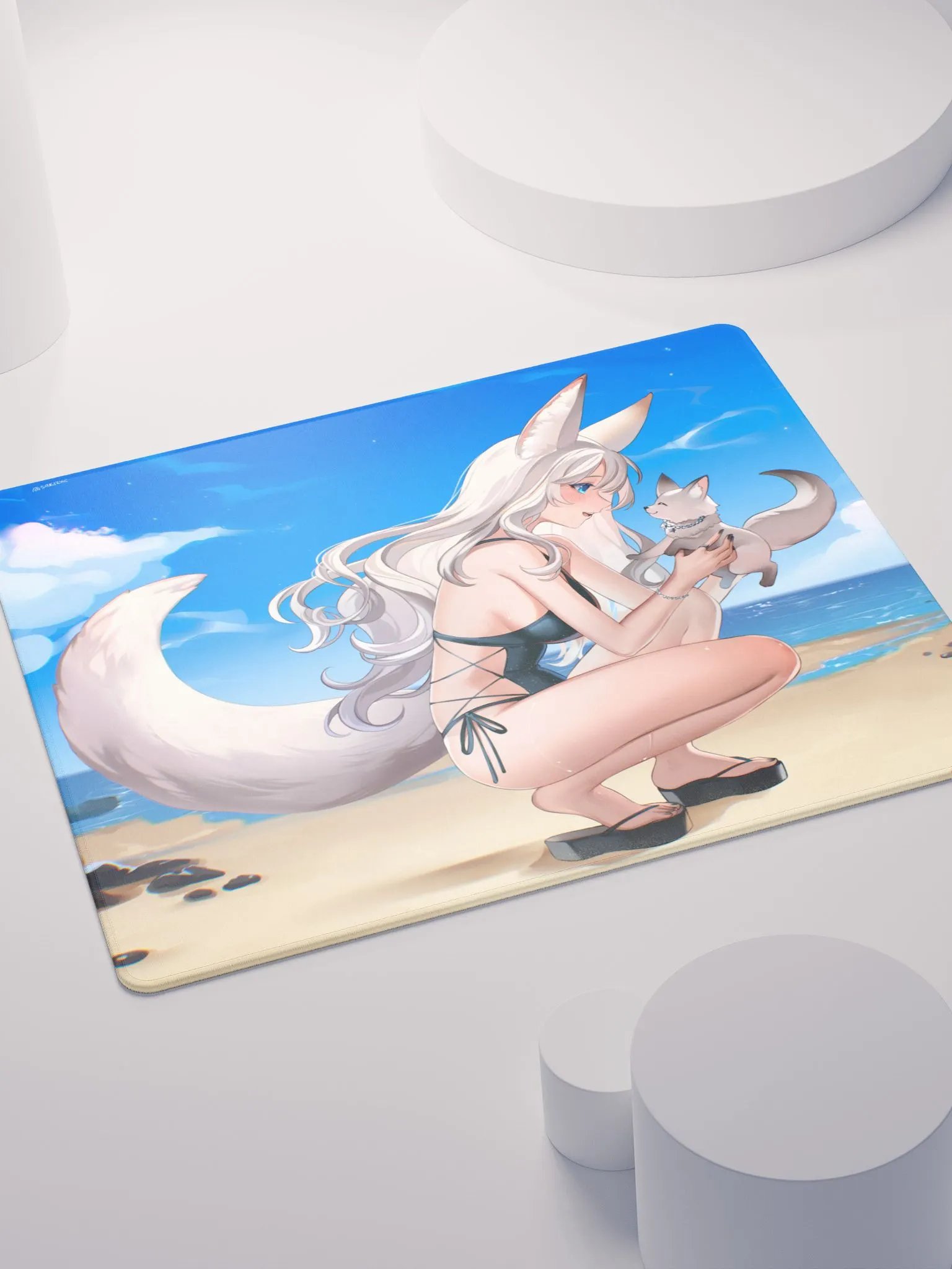 Lunaura and Aurora at the Beach (Gaming Mousepad) product image (4)