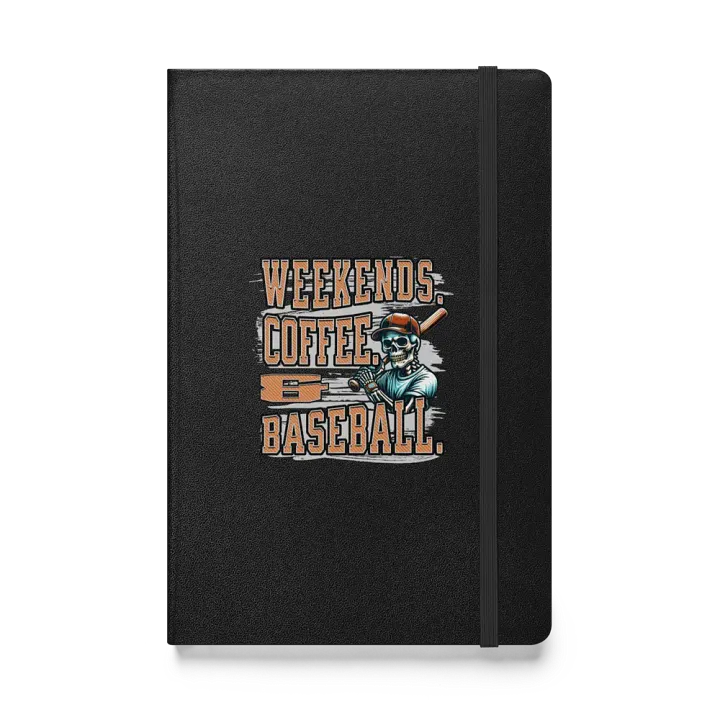 Weekends Coffee And Baseball Skeleton Sketch Hardcover Notebook product image (1)