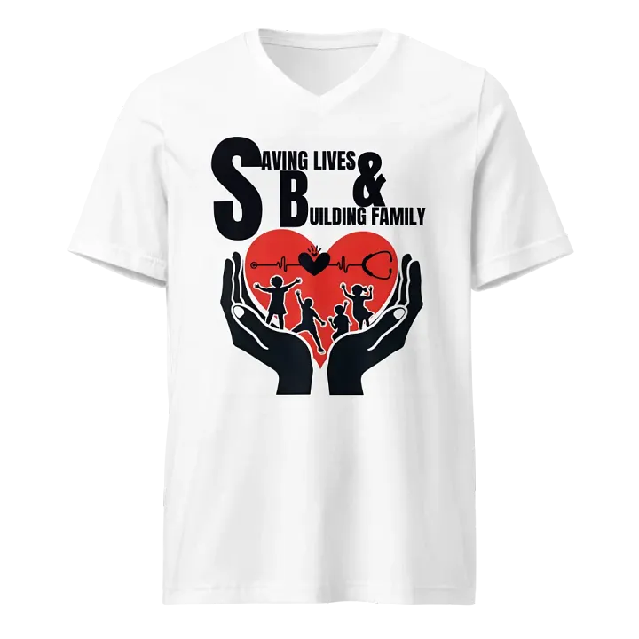 Saving Lives & Building Family V-Neck Tee product image (1)