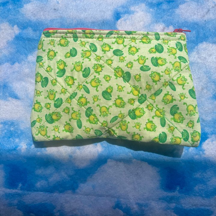 Happy Little Frogs Quilted Zipper Pouch product image (1)