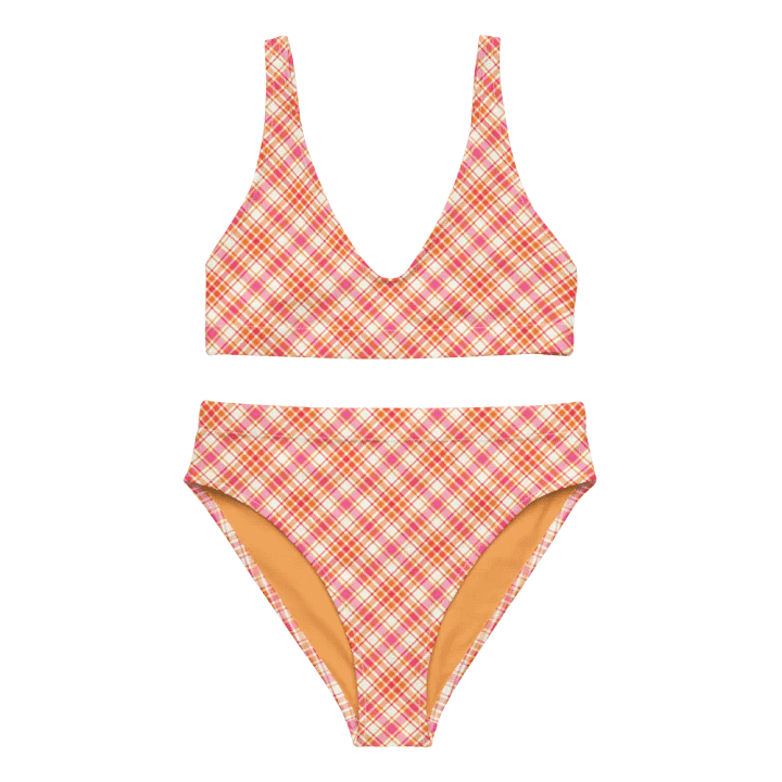 Orange and Hot Pink Plaid Bikini product image (2)