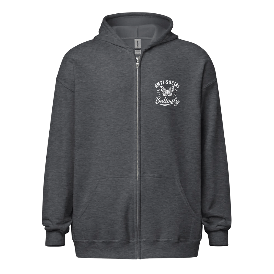 Subtle Anti-Social Butterfly Zip Up Hoodie (Front Only) product image (2)