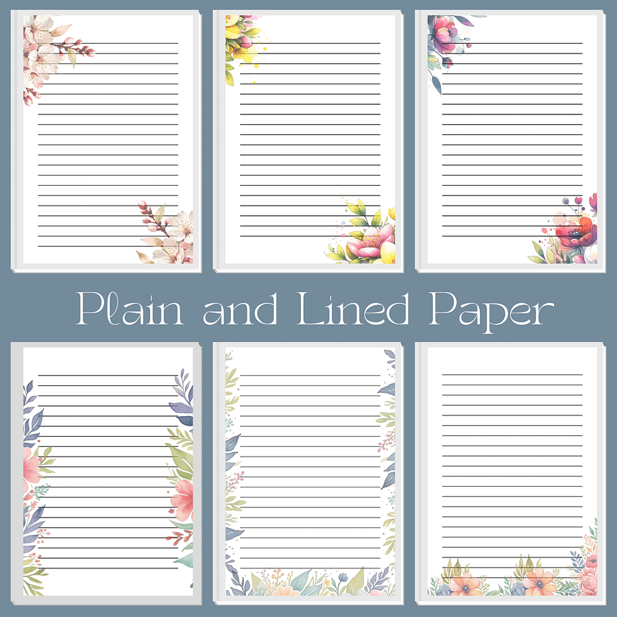 Floral Letter Writing Digital Paper Collection product image (2)