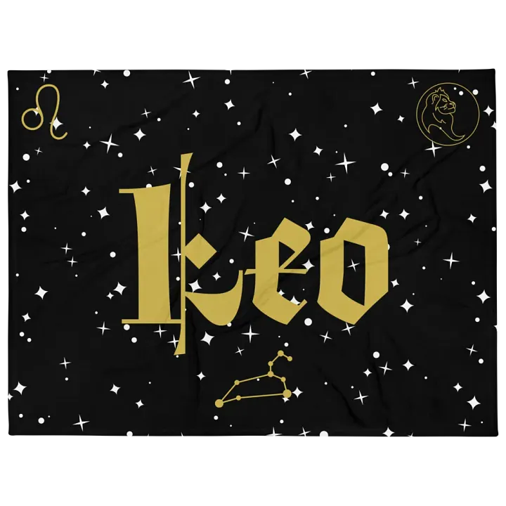 Cosmic Leo Zodiac Throw Blanket product image (1)