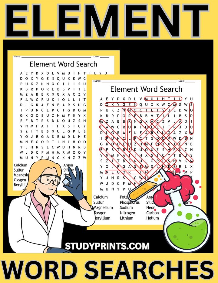 Element Word Search Chemistry Puzzle product image (1)