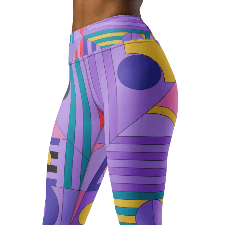 Modern Cool Multi-Colored Geometric Pattern Yoga Leggings product image (1)