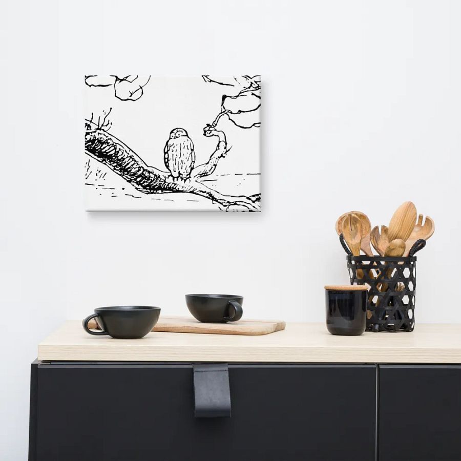 Owl on a Branch Canvas Artwork product image (2)