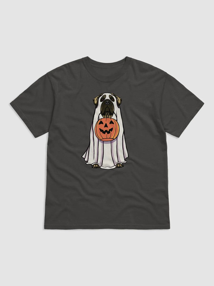 Funny Halloween English Mastiff T-Shirt | Funny English Mastiff Wearing a Ghost Costume and Holding a Pumpkin Basket product image (17)