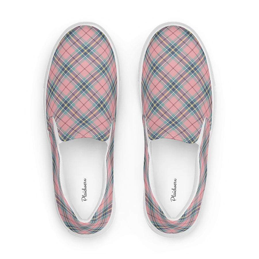Pastel Pink, Mint Green, and Yellow Plaid Women's Slip-On Shoes product image (1)