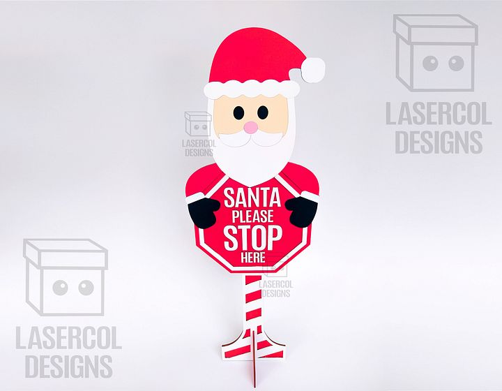 Santa Please Stop Here Sign (Santa) - Laser Cut Files product image (2)