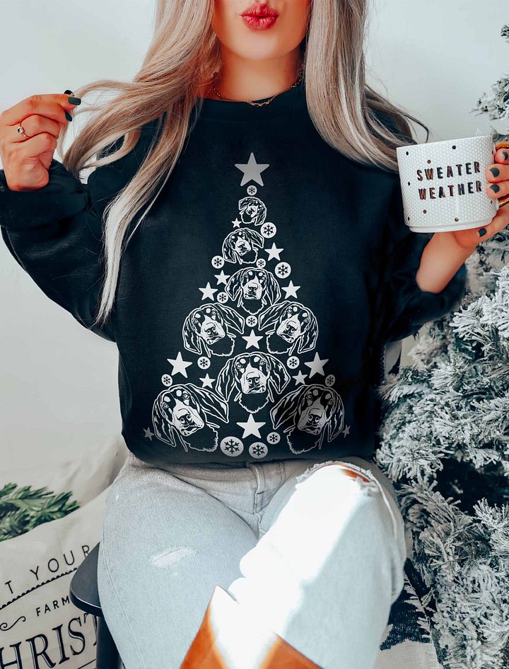 Bluetick Coonhound Christmas Tree Sweatshirt Design for Bluetick Coonhound Paw-rents product image (1)