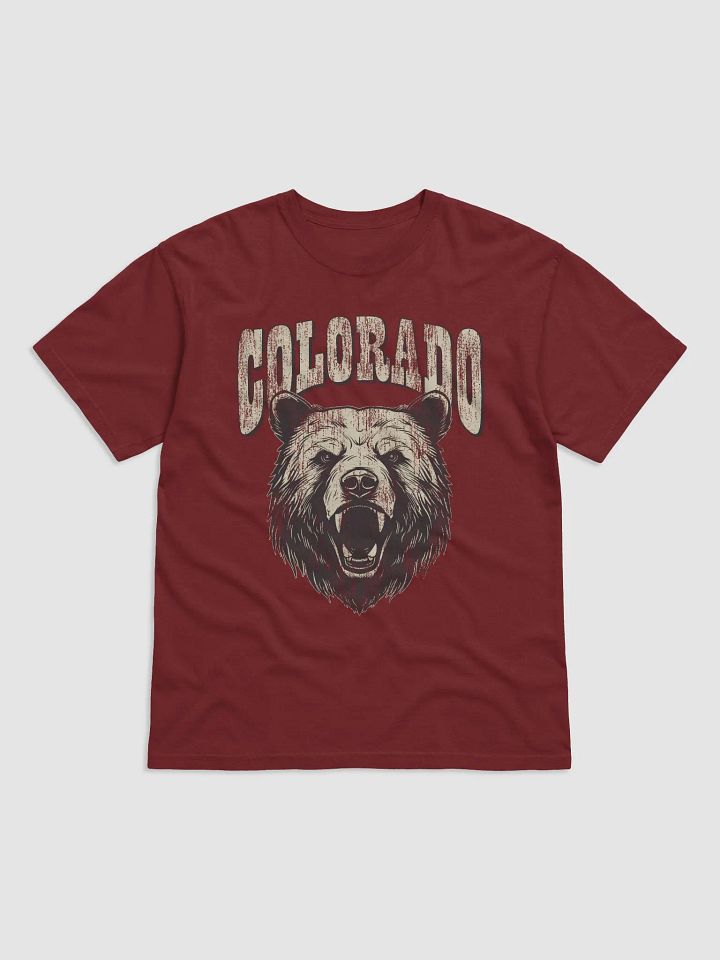 Colorado State Tee | Vintage-Style Grunge Western Shirt with an Angry Bear's Head product image (12)