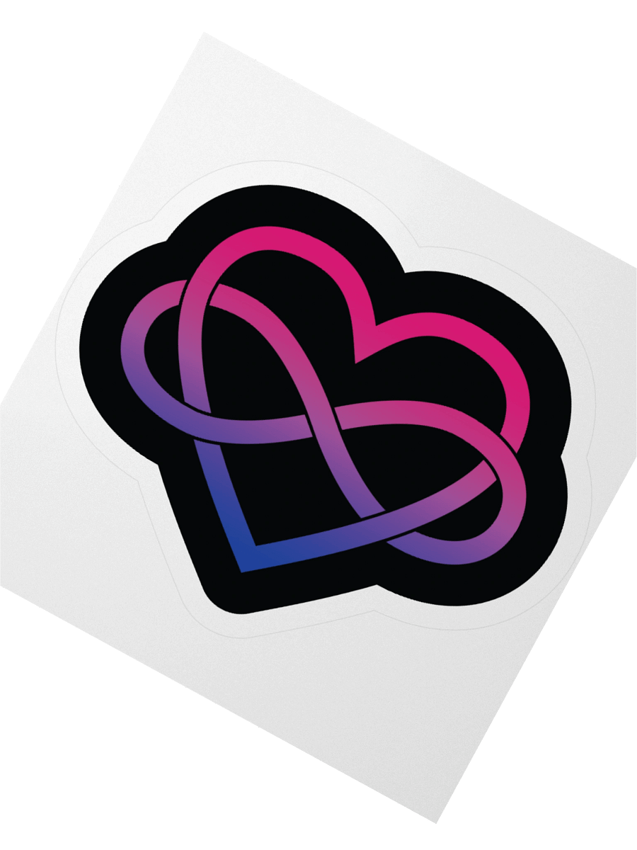 Bisexual Pride Gradient Polyamory Infinity Heart Sticker product image (4)