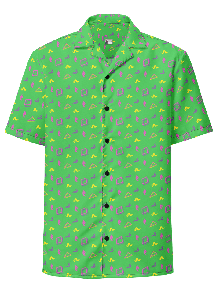 Oh Worm green pattern button down shirt product image (2)