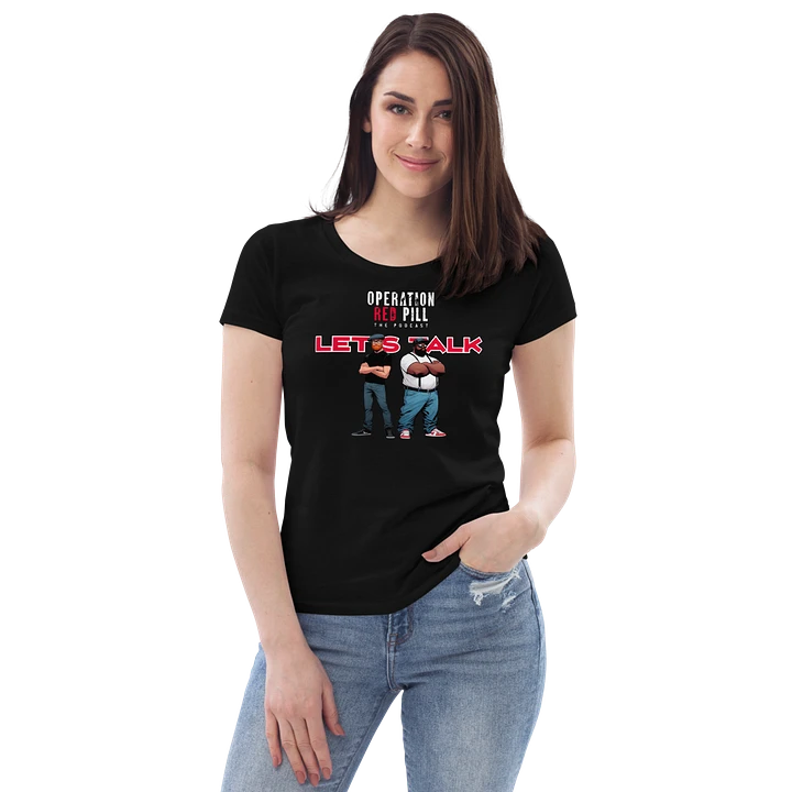 “Let’s Talk” Women’s Fitted T-shirt - The Drew Missen Collection product image (2)