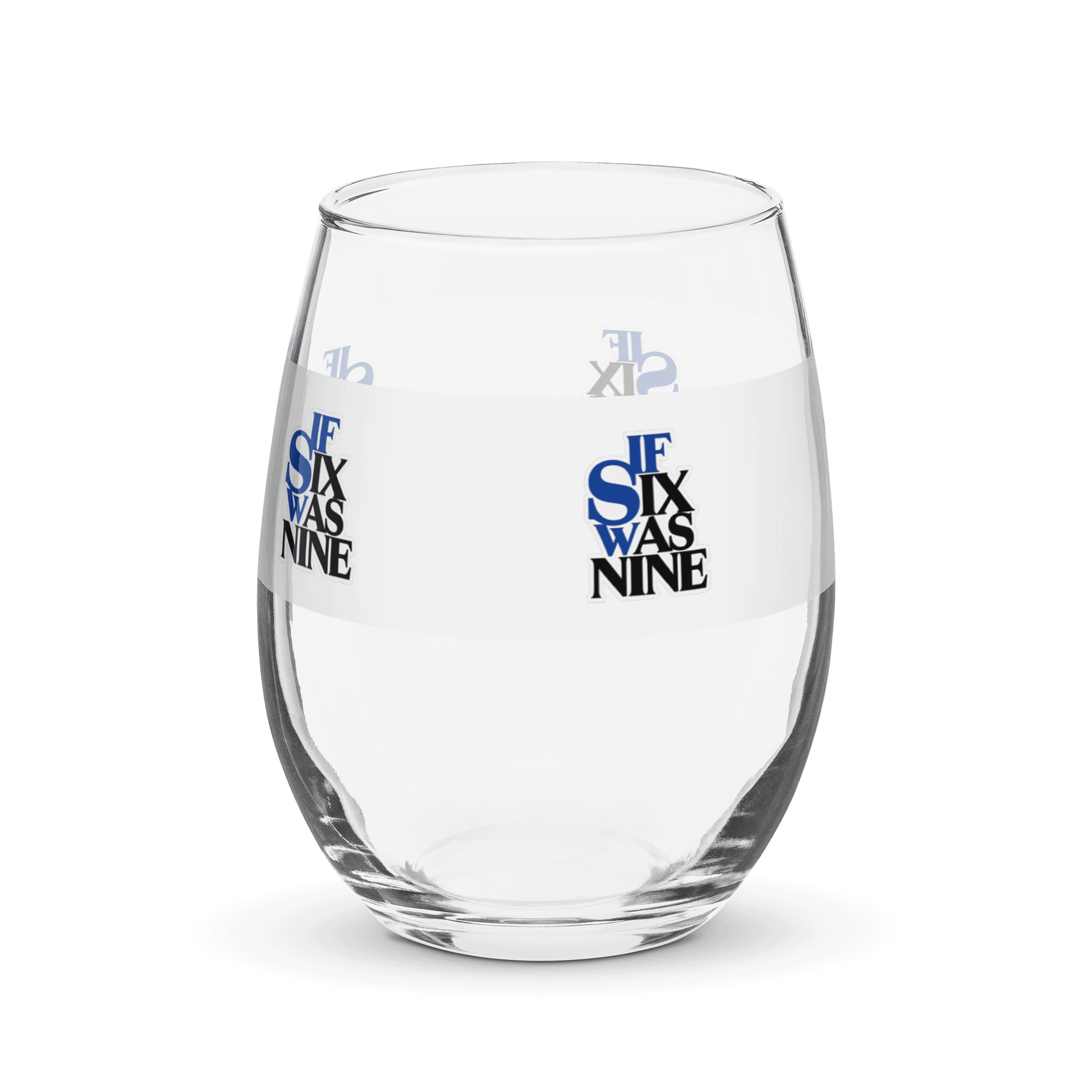 Electric Blue Stemless Wine Glass - IF SIX WAS NINE product image (4)