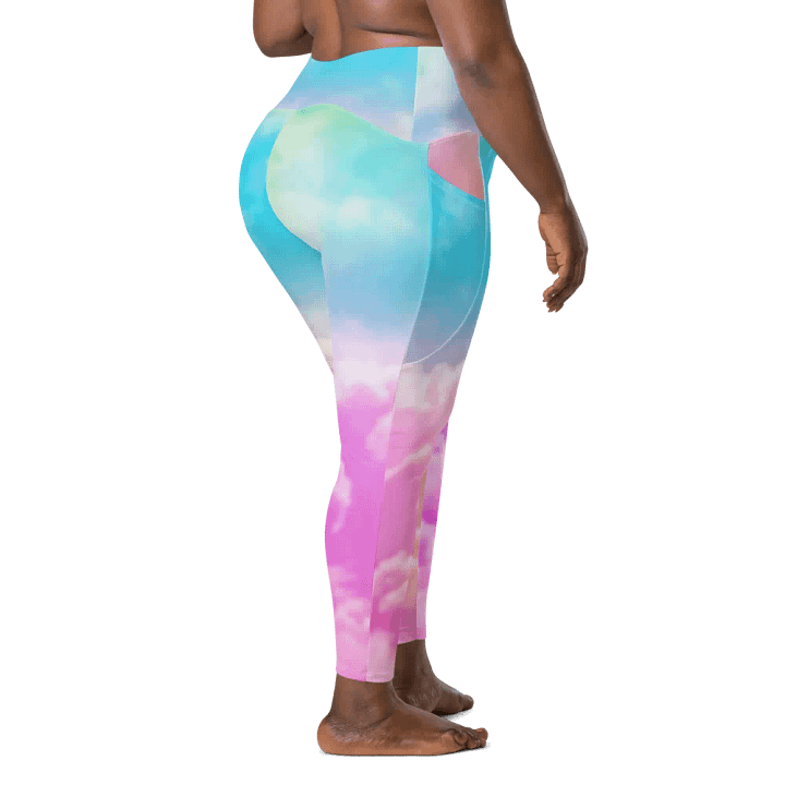 Blur cloud rainbow Design Leggings with Pocket - V7 product image (2)