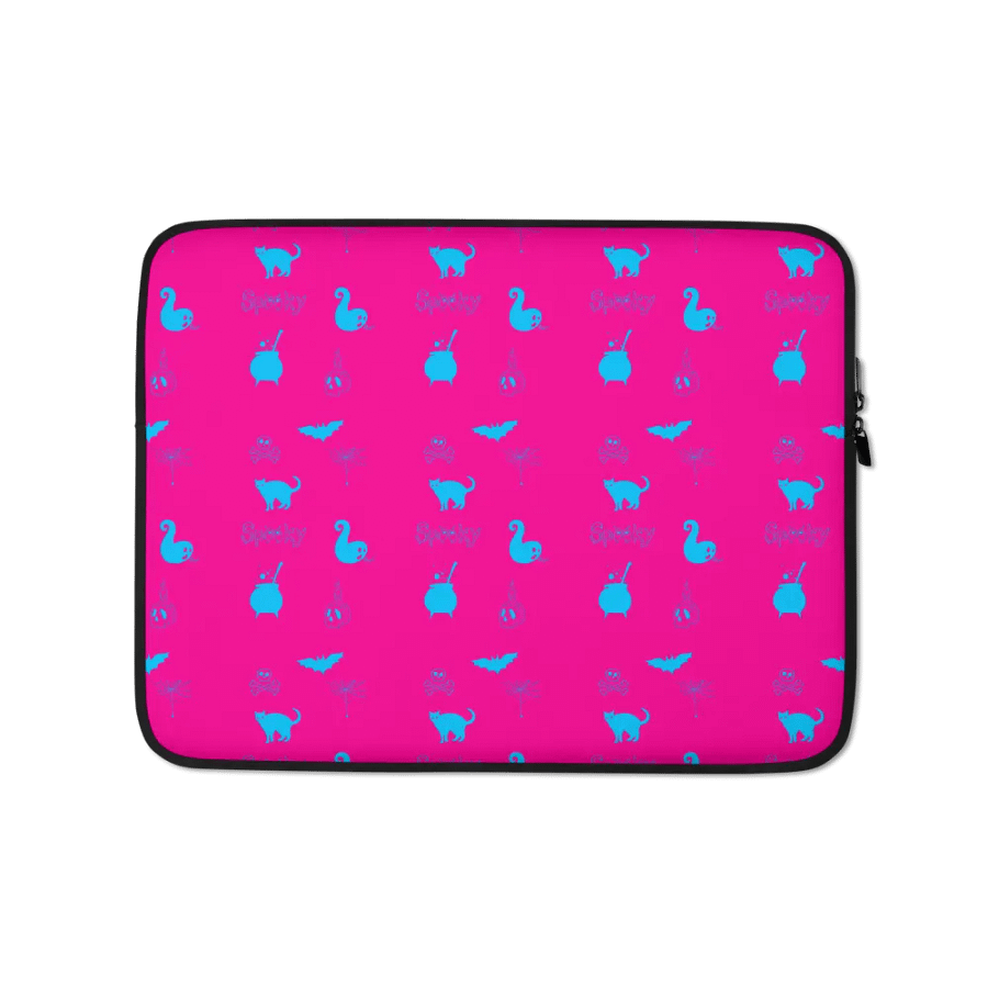Spooky Blue and Pink Neon Laptop Sleeve product image (1)