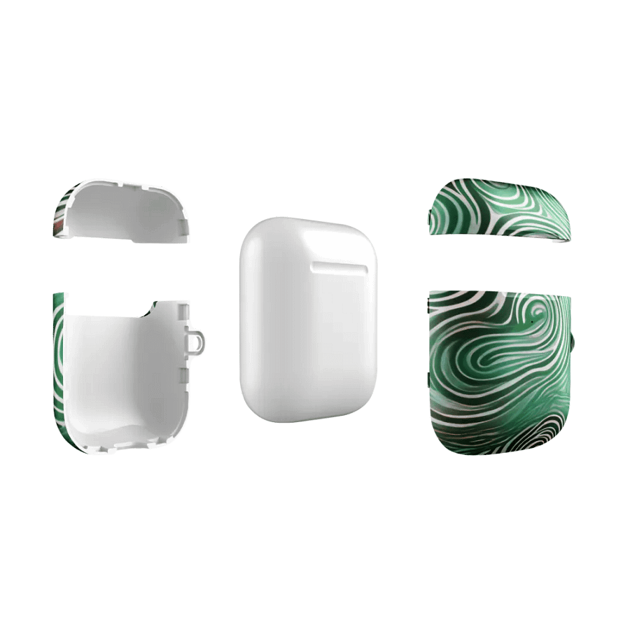 Funky Cool Green Liquid Tie-Dye Airpods Case product image (5)