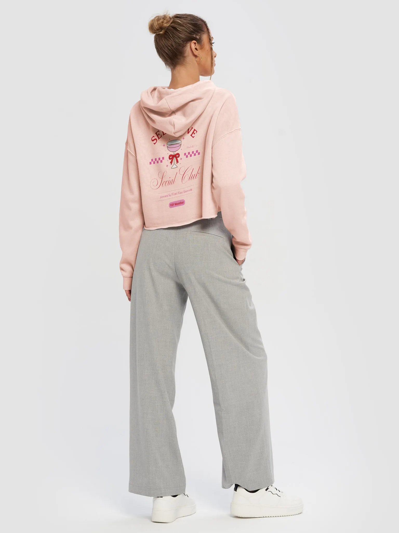 self love club printed cropped hoodie [red lettering] product image (28)