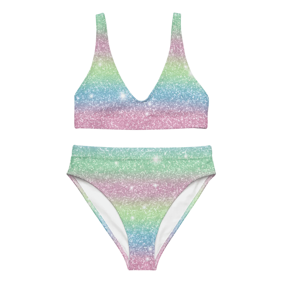 Glitter Unicorn Texture Design High Waisted Bikini (9) product image (2)