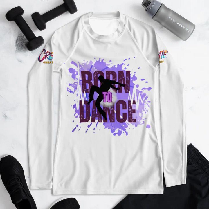 Born to Dance His Silhouette Vibrant Splatter Rash Guard product image (2)