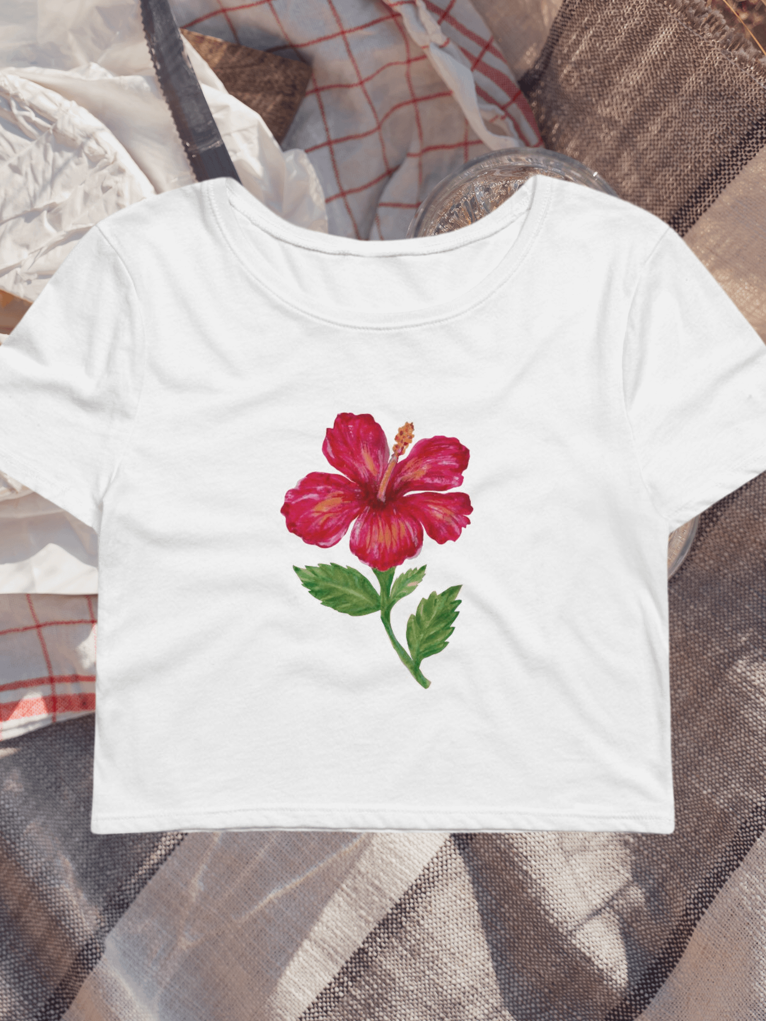 Hibiscus Flower Baby Tee product image (2)