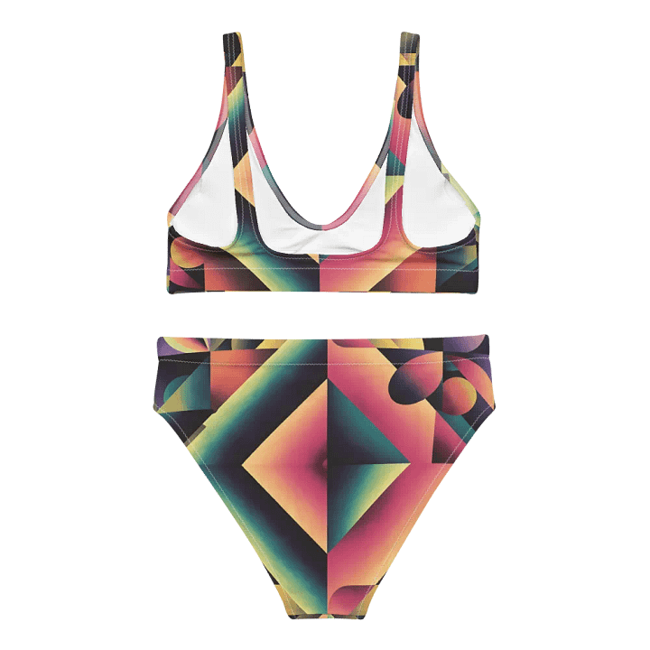 Abstract Lithographic Pattern Design High Waisted Bikini - V7 product image (1)
