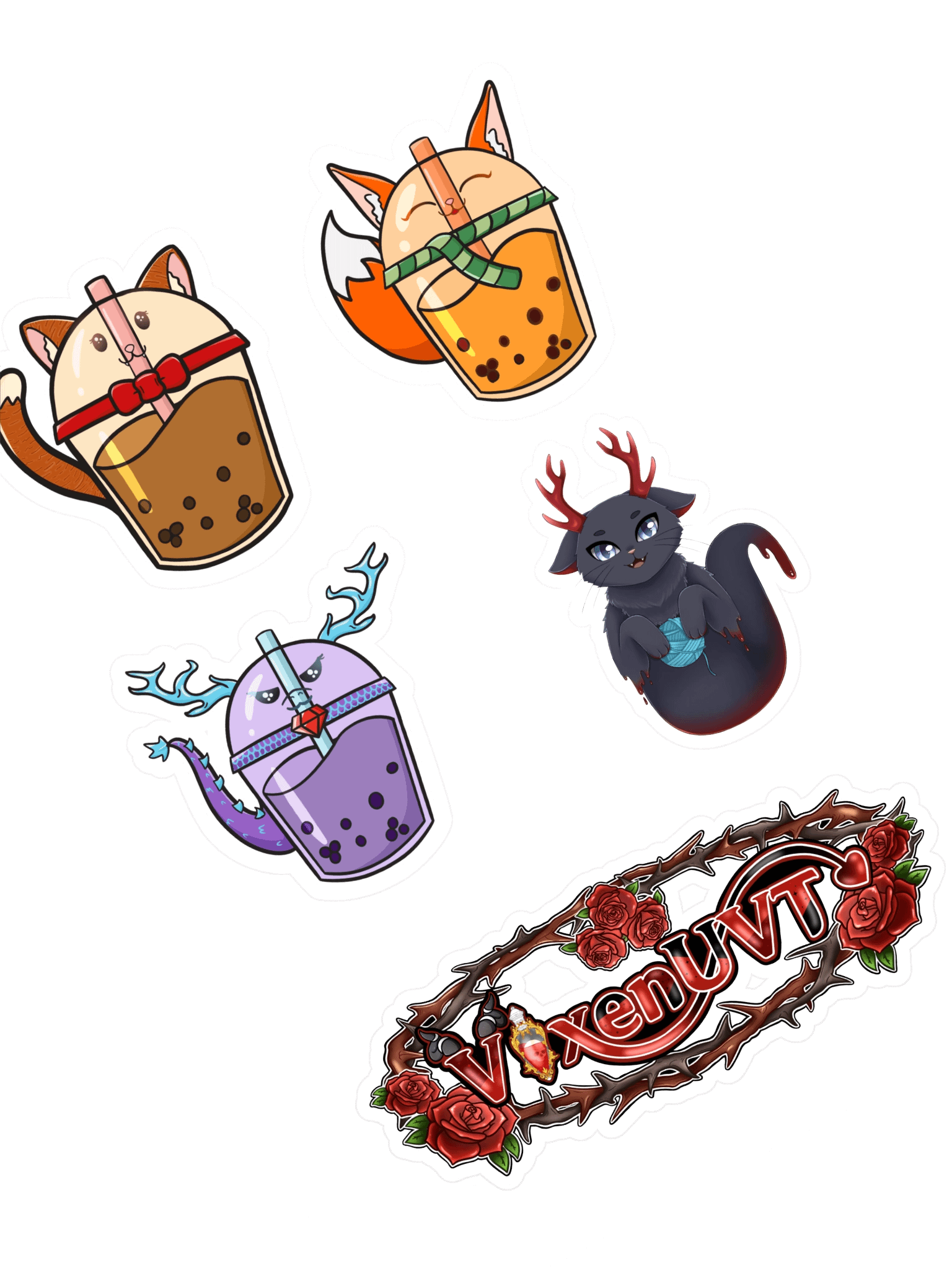 cute critter kiss-cut sticker sheet product image (1)