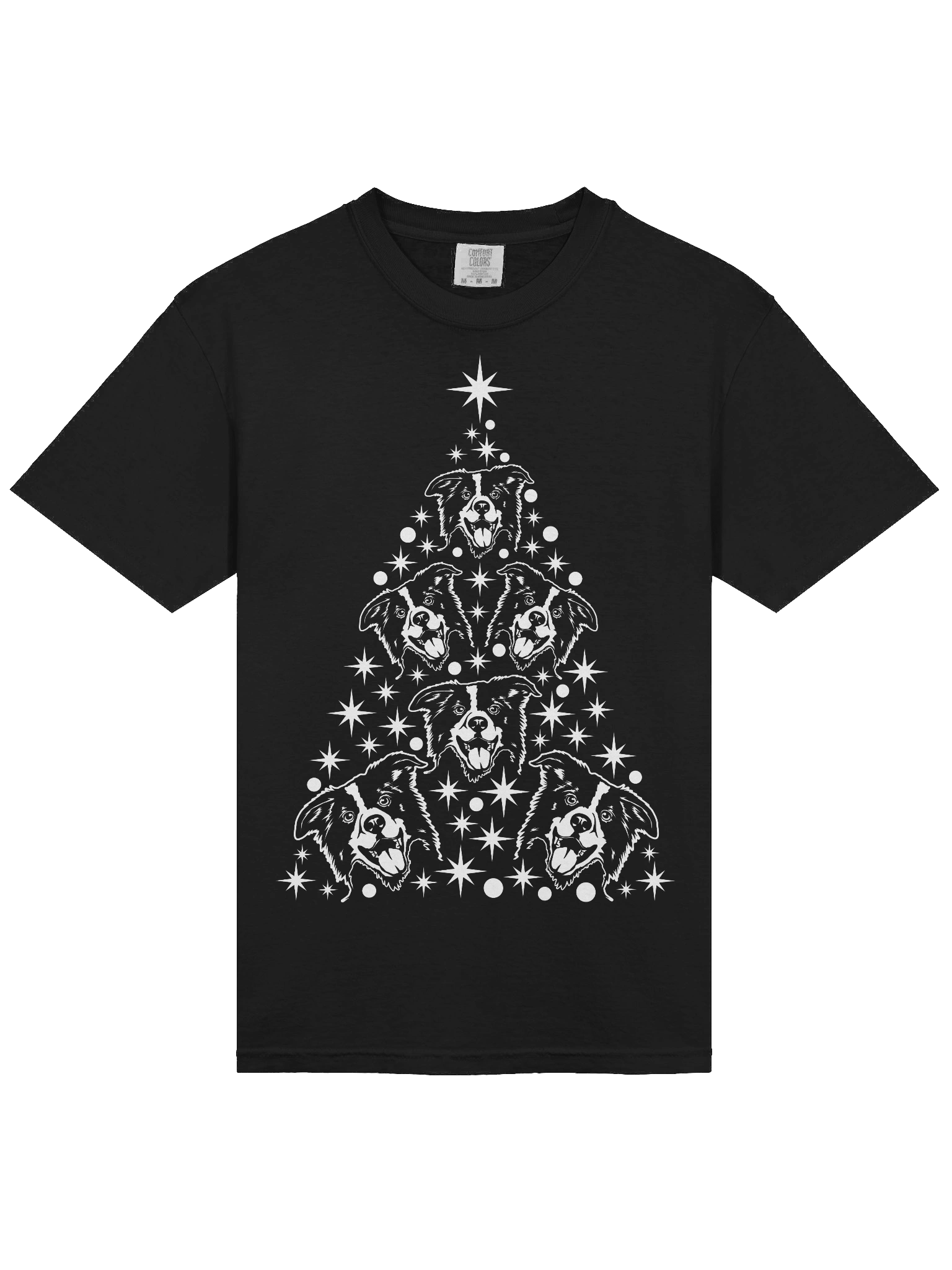 Border Collie Christmas Tree T-Shirt product image (5)