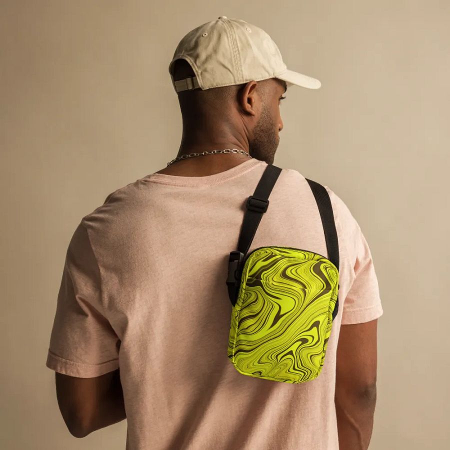 Utility Crossbody Bag - Yellow Liquid Swirls product image (11)