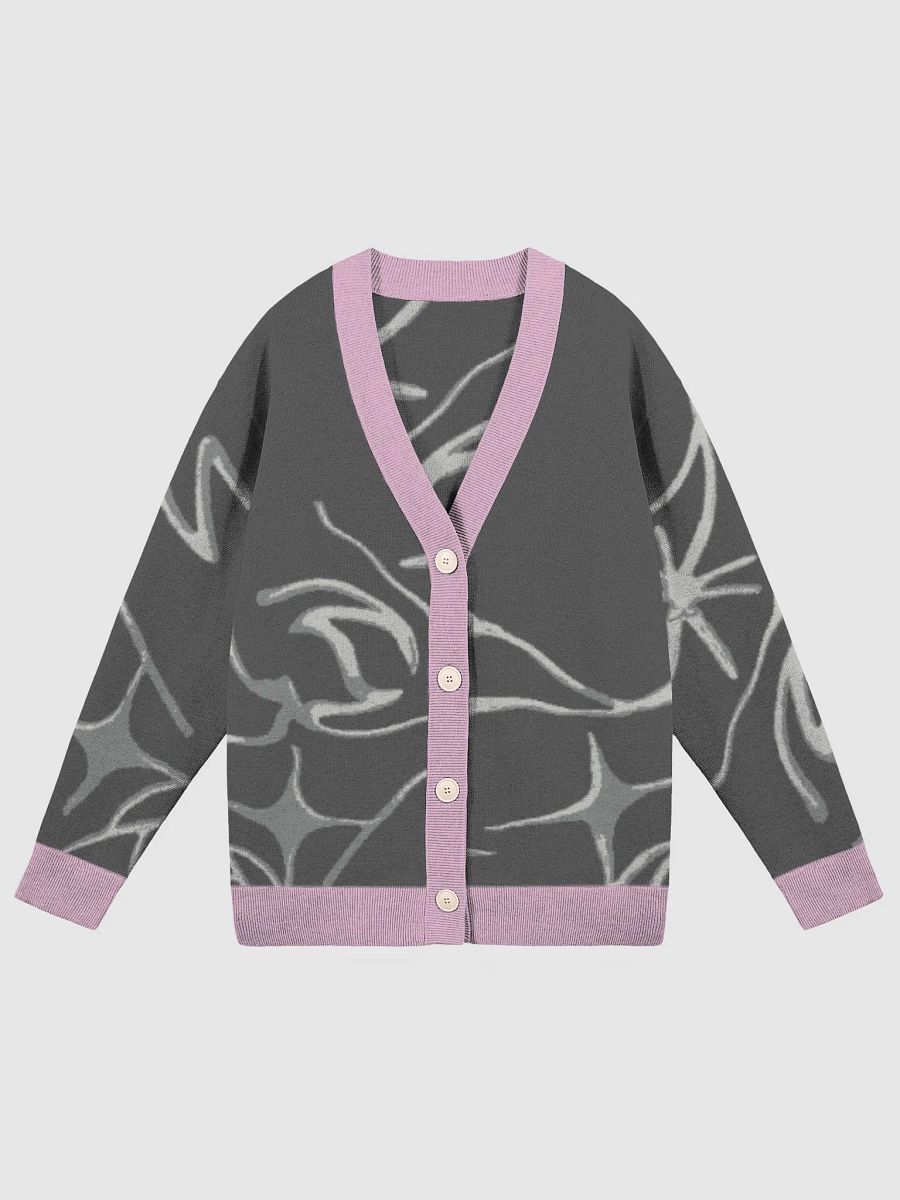 Grey Metallic Flower Knit Cardigan product image (1)