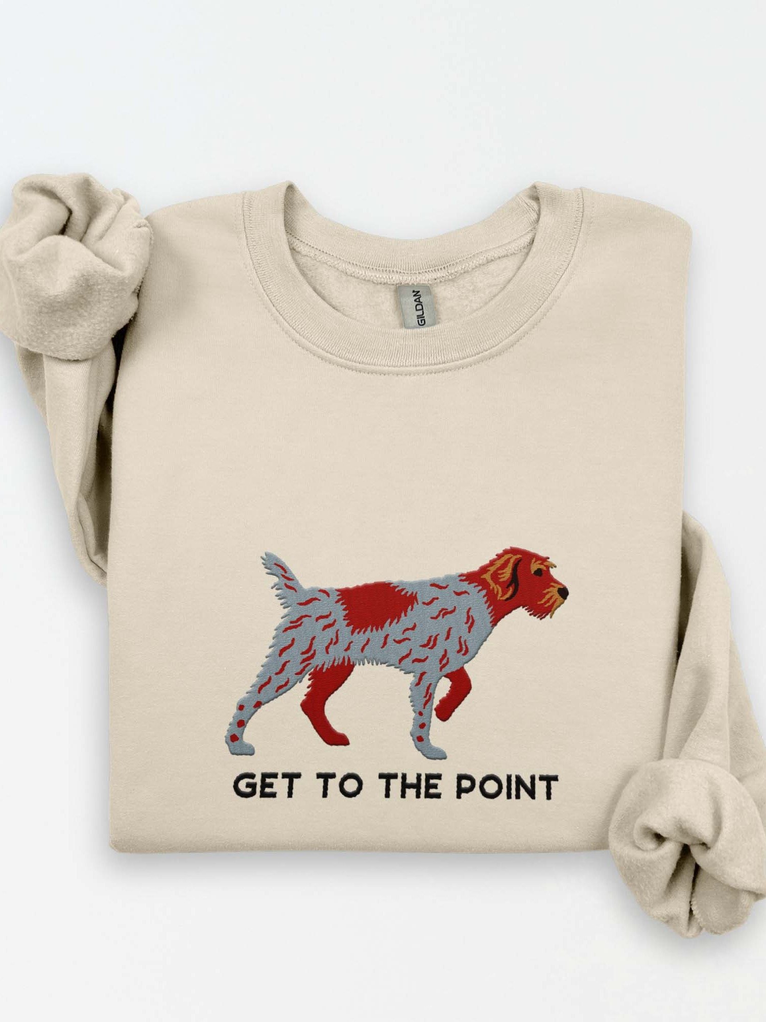 Get to the Point Sweatshirt (Embroidered) of a Wirehaired Pointing Griffon product image (1)