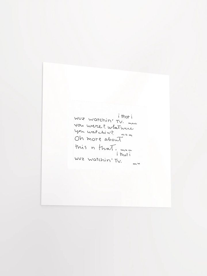 i thot i wuz watchin tv panel card print product image (2)