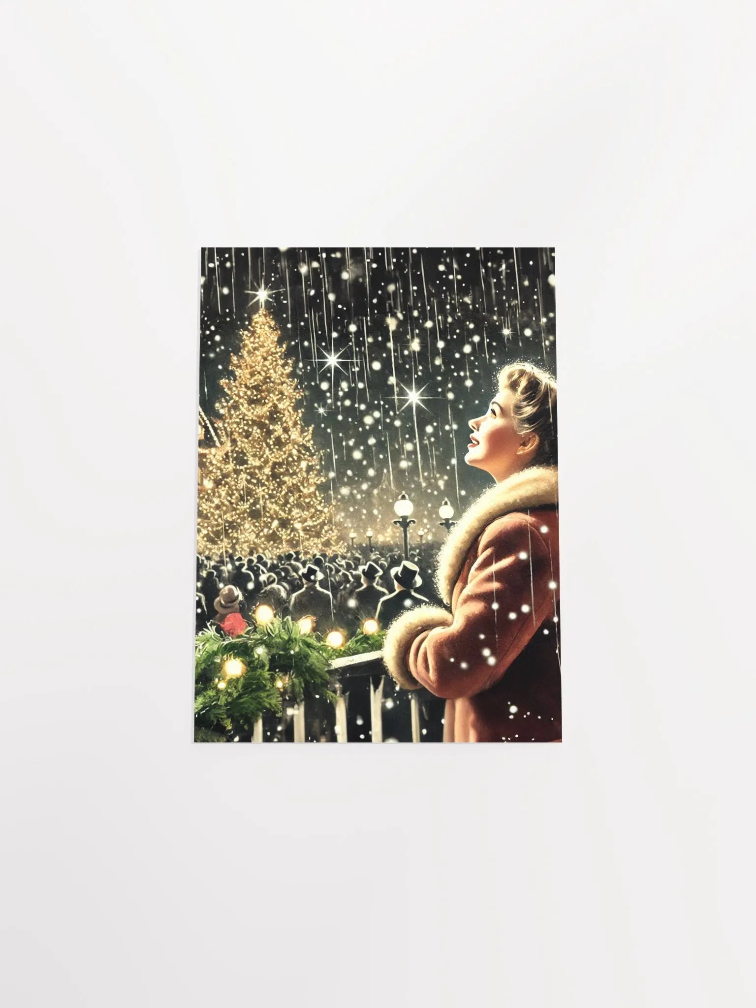 Vintage Style Christmas Tree Lights Wonderland Premium Print or Poster product image (34)