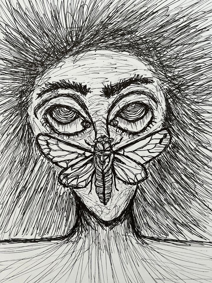 “Cicada mouth” print FRAMED product image (1)