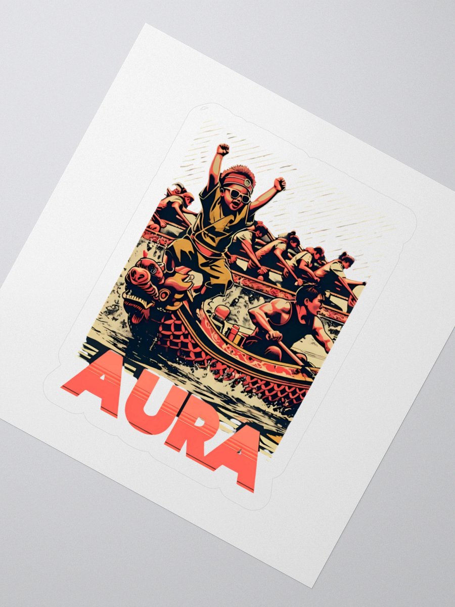 Energetic Dragon Boat Race | Aura Art Print Sticker product image (6)