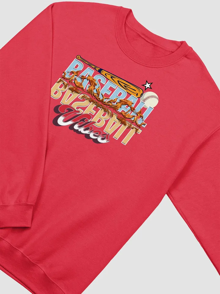 Baseball Flaming Vibes Crewneck Sweatshirt product image (16)